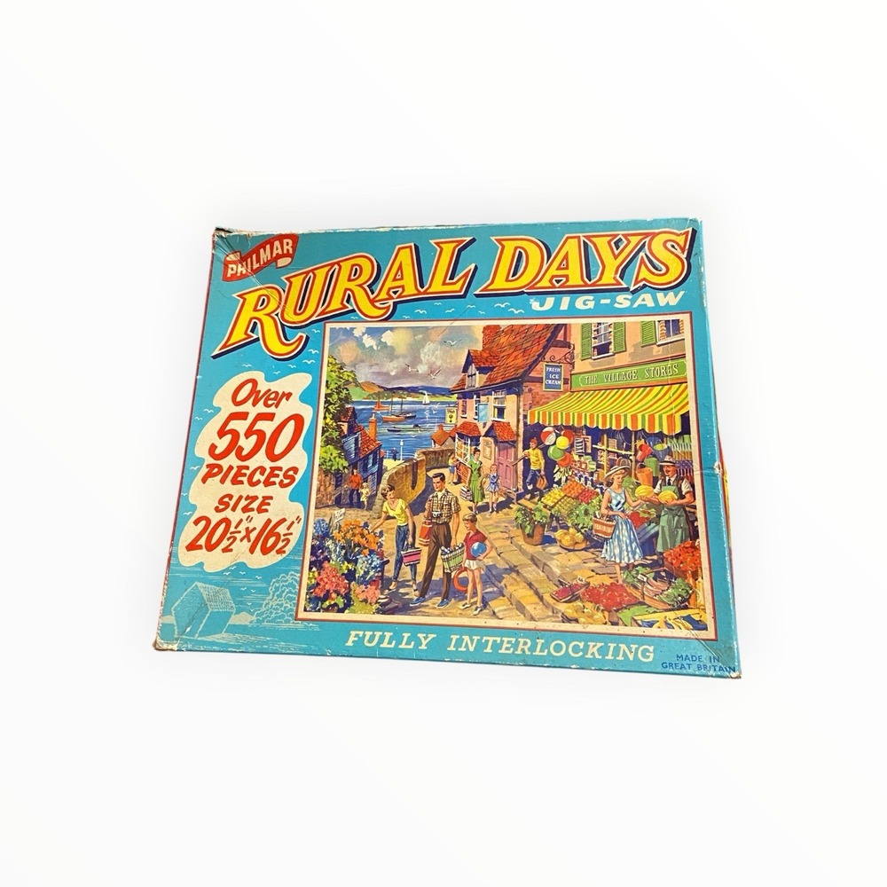 Vintage Philmar Rural Days Cliff Top Stores 550 Piece Jigsaw Puzzle